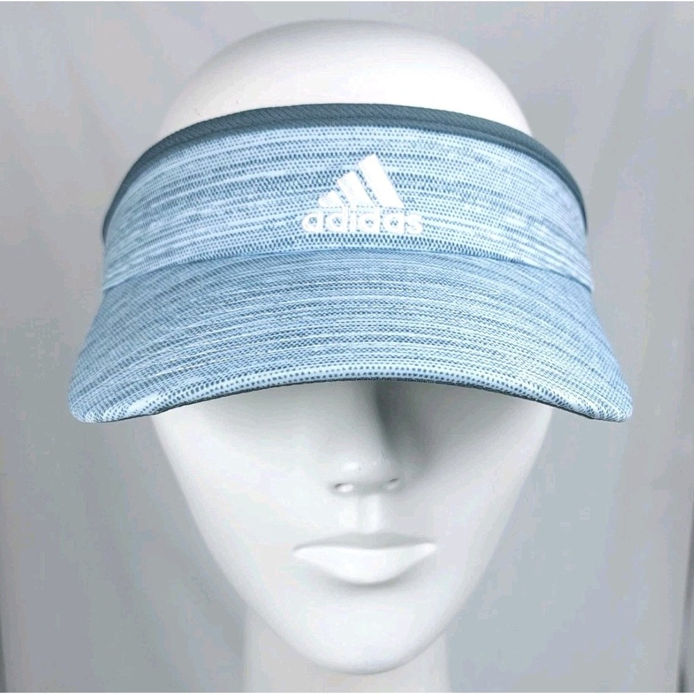 Adidas Aeroready Womens Fit Match Visor Cap Blue Gray Logo‎